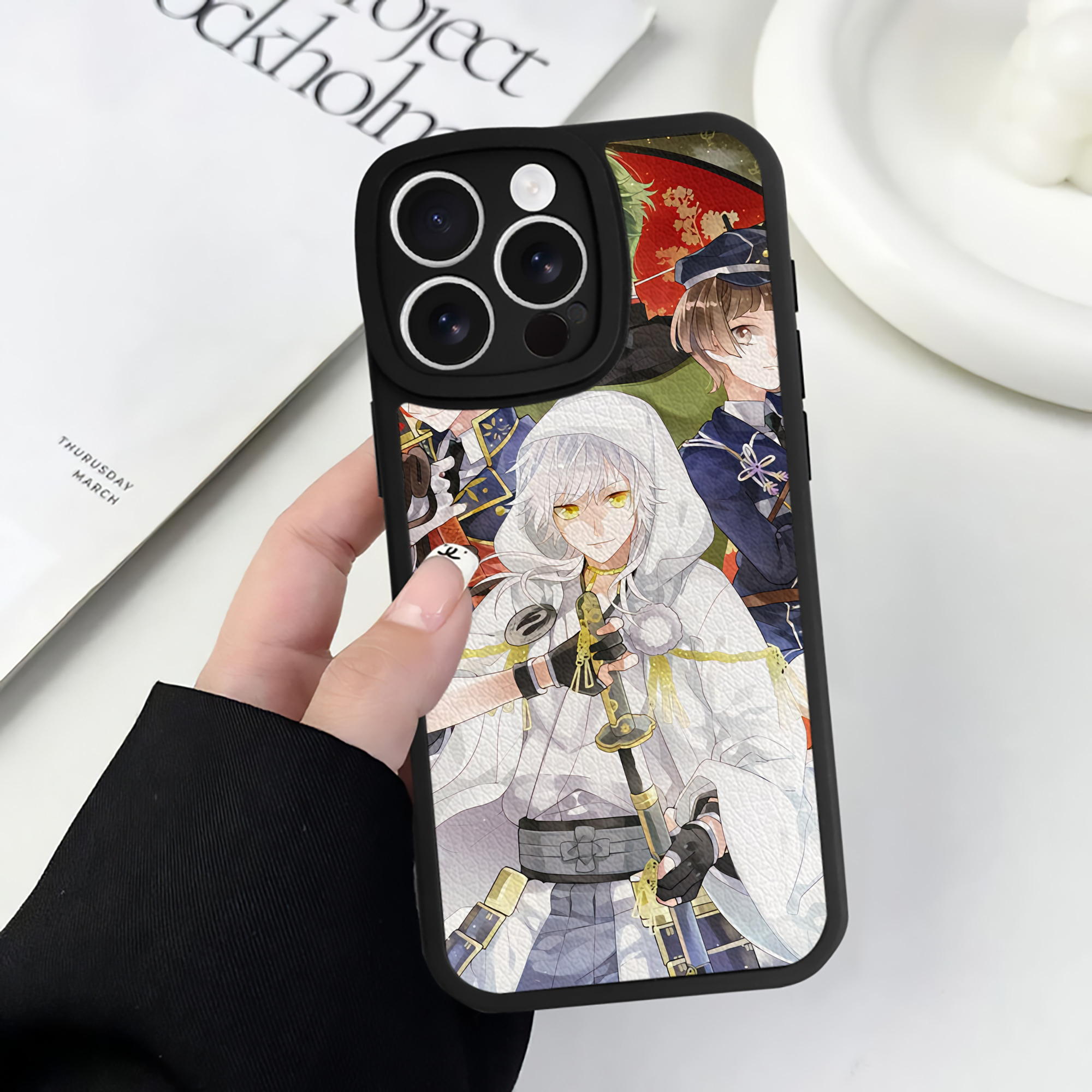 （画像用） 刀剣乱舞 Touken Ranbu 【iPhone 16シリーズ対応】シリコンスマホケース（レザー調） 材質：シリコン